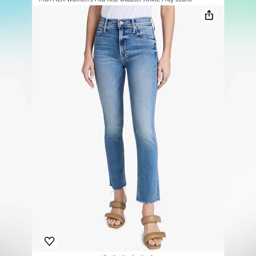Mother The Dazzler mid-rise straight leg ankle fray Jean - Picture 4 of 16